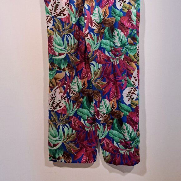 Zara Satin Effect Tropical Print Pants Suit - Picture 6 of 7